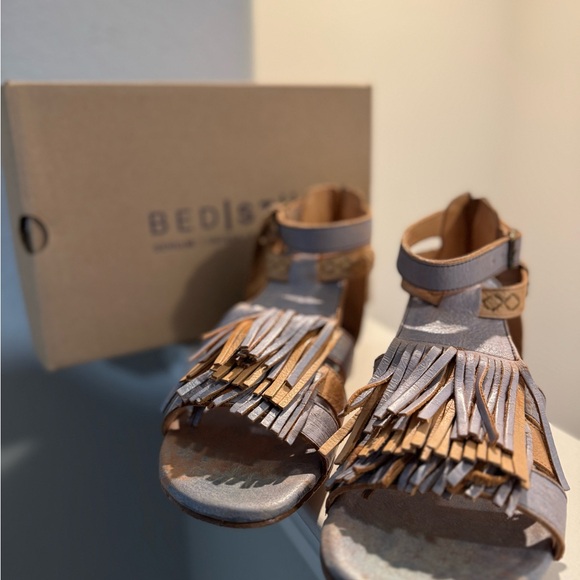 Bed Stu Alena Fringe Sandals in Blue and Sand 10 - Picture 2 of 9